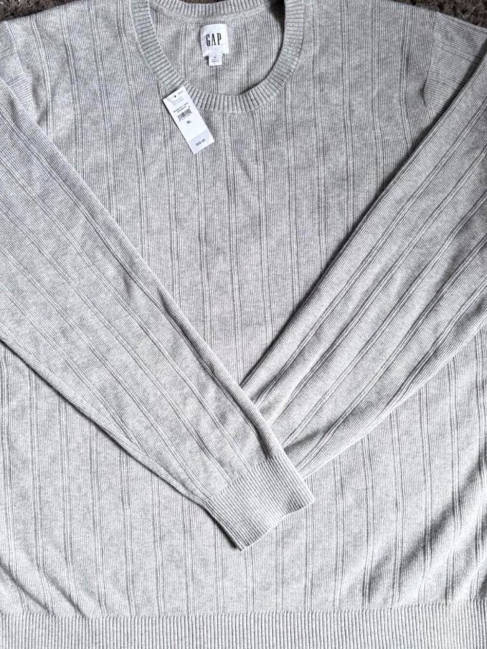 Gap Men's Gray Ribbed Knit Sweater XL